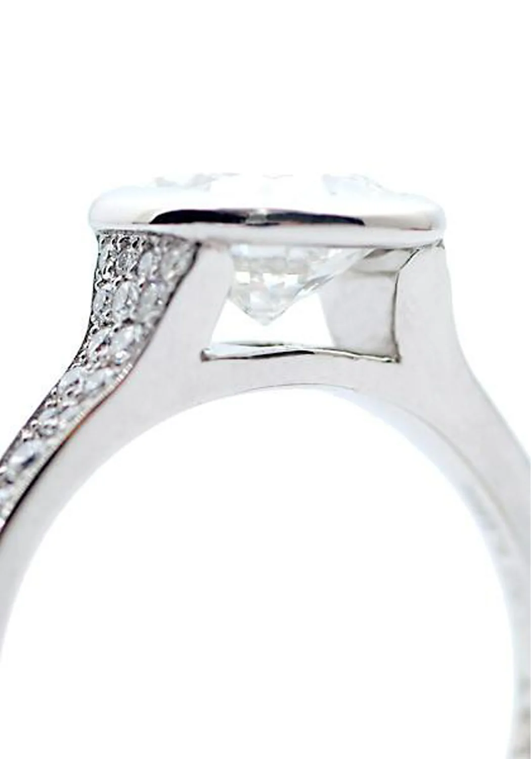 Rahaminov Platinum Cushion Cut Diamond Ring - Image 4
