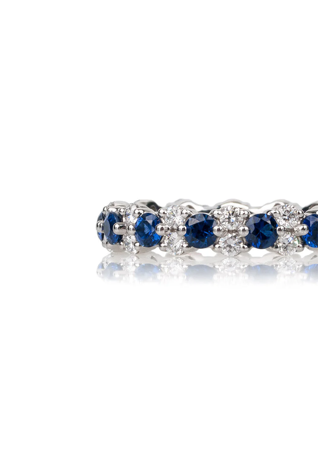 Oster Collection Platinum Diamond & Sapphire Eternity Band - Image 3