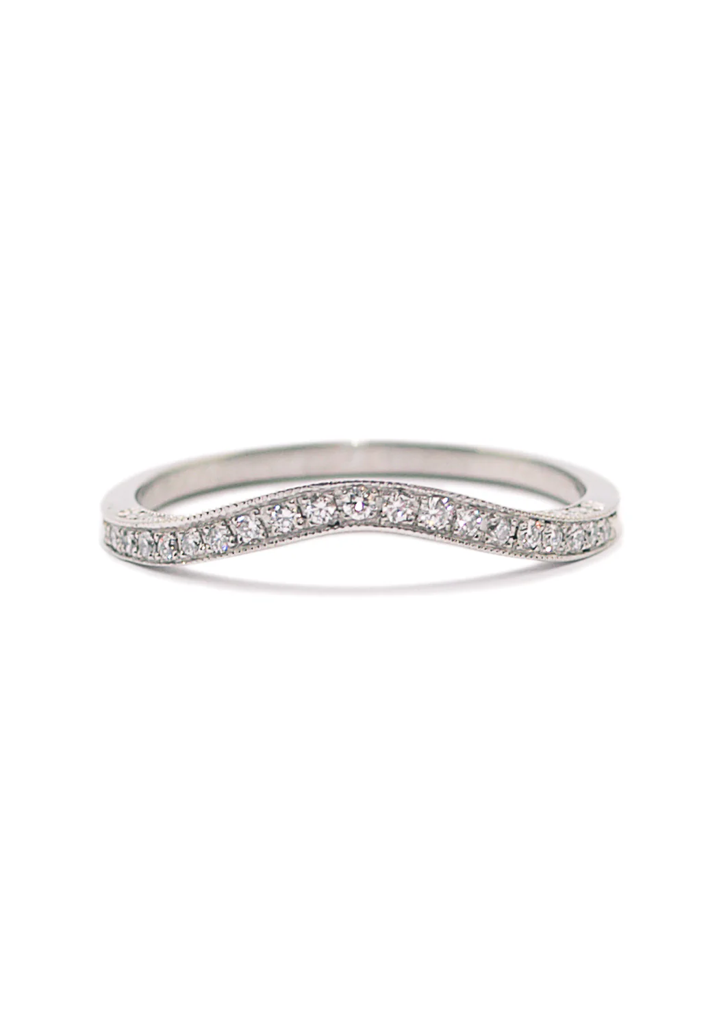 Sébastien Barier Platinum .17ctw Diamond Curved Band