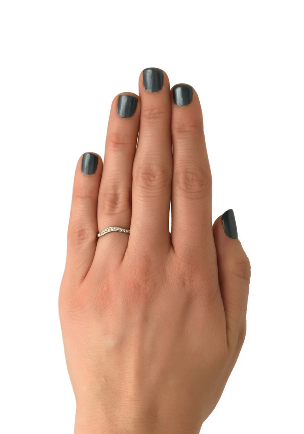 Sébastien Barier Platinum .17ctw Diamond Curved Band - Image 2