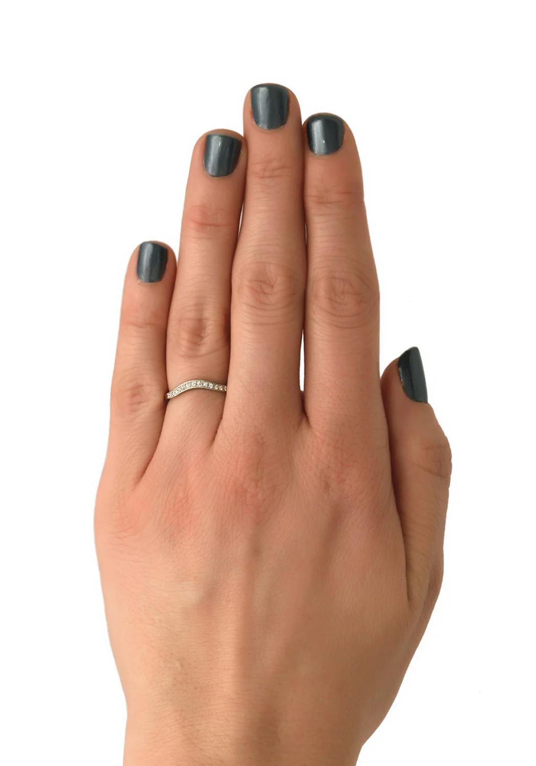 Sébastien Barier Platinum .20ctw Diamond Curved Band - Image 2
