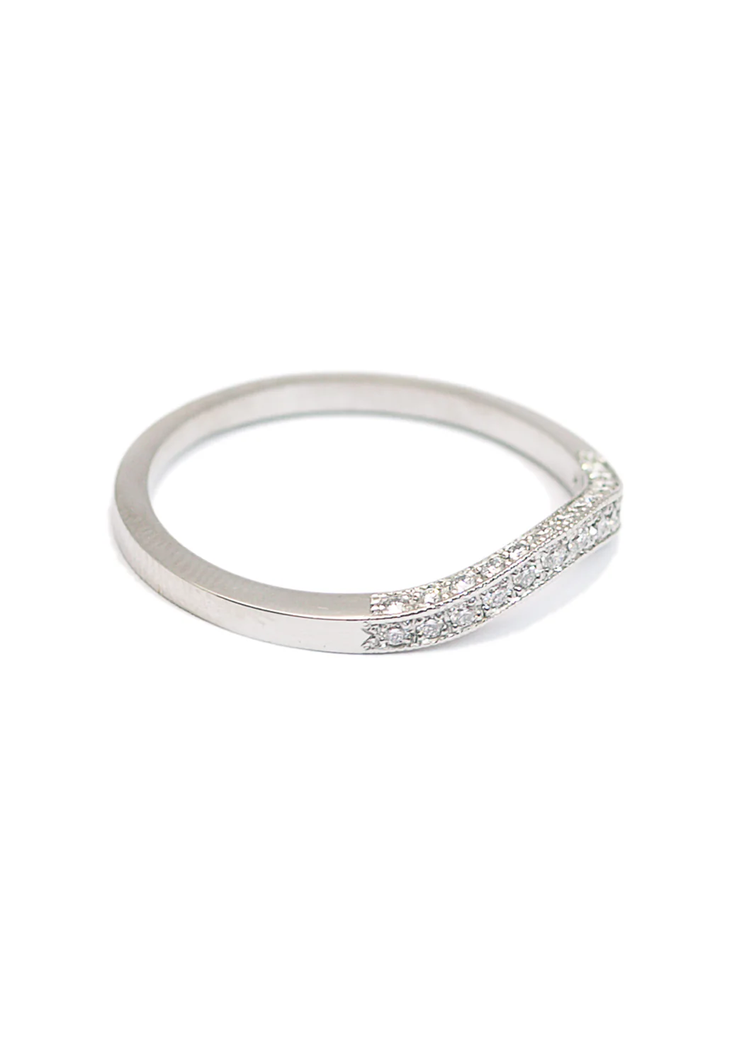 Sébastien Barier Platinum .20ctw Diamond Curved Band - Image 3