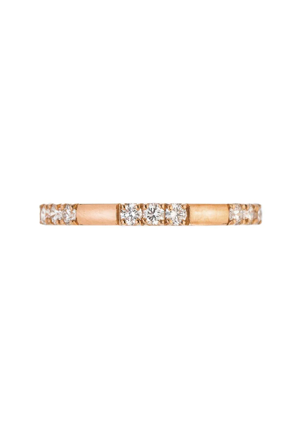 Sethi Couture Luna 18KRG 3 Stone White Diamond Eternity Band