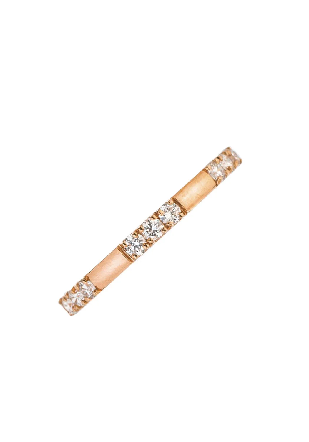 Sethi Couture Luna 18KRG 3 Stone White Diamond Eternity Band - Image 3
