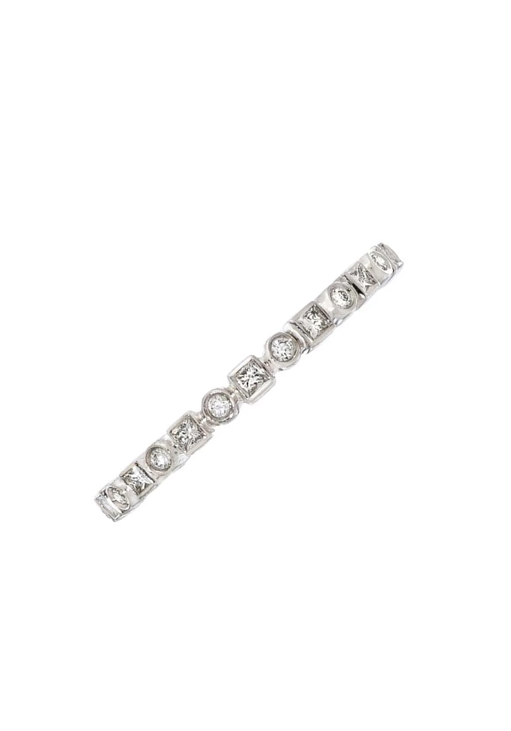 Sethi Couture Kate 18KWG Princess & Round Diamond Eternity Band - Image 3