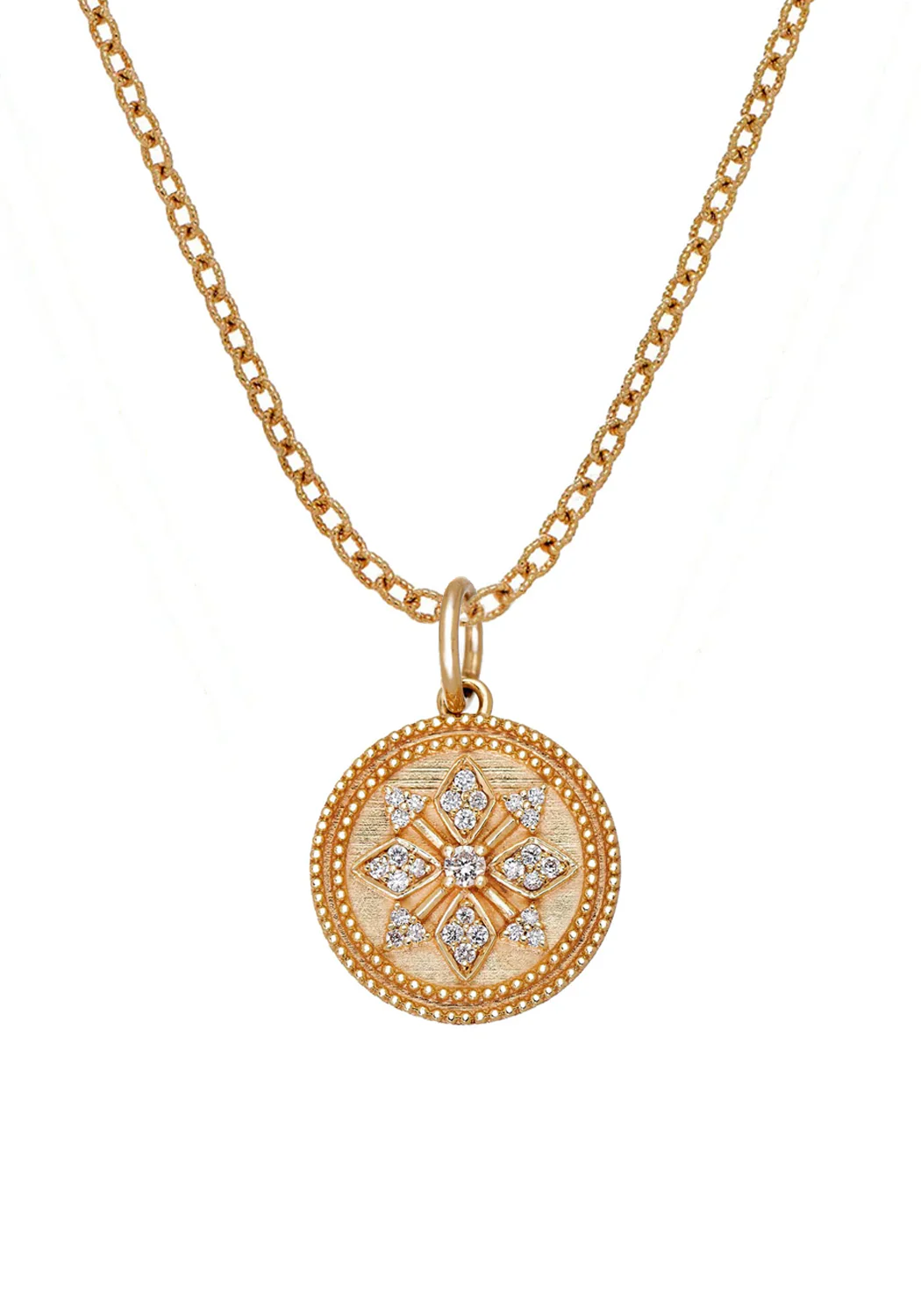 Sethi Couture Athena Diamond Star Medallion Pendant Necklace - Image 2