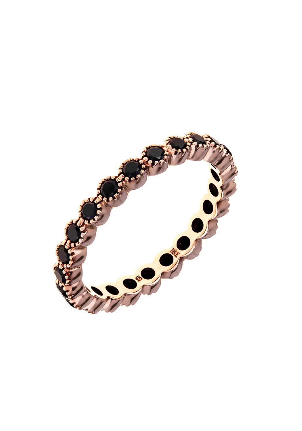 Sethi Couture Bezel 18KRG Black Diamond Eternity Band - Image 4