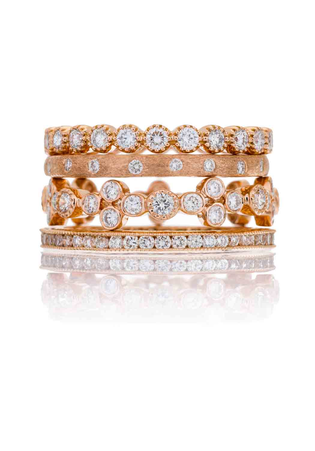 Sethi Couture Bezel 18KRG White Diamond Eternity Band - Image 3