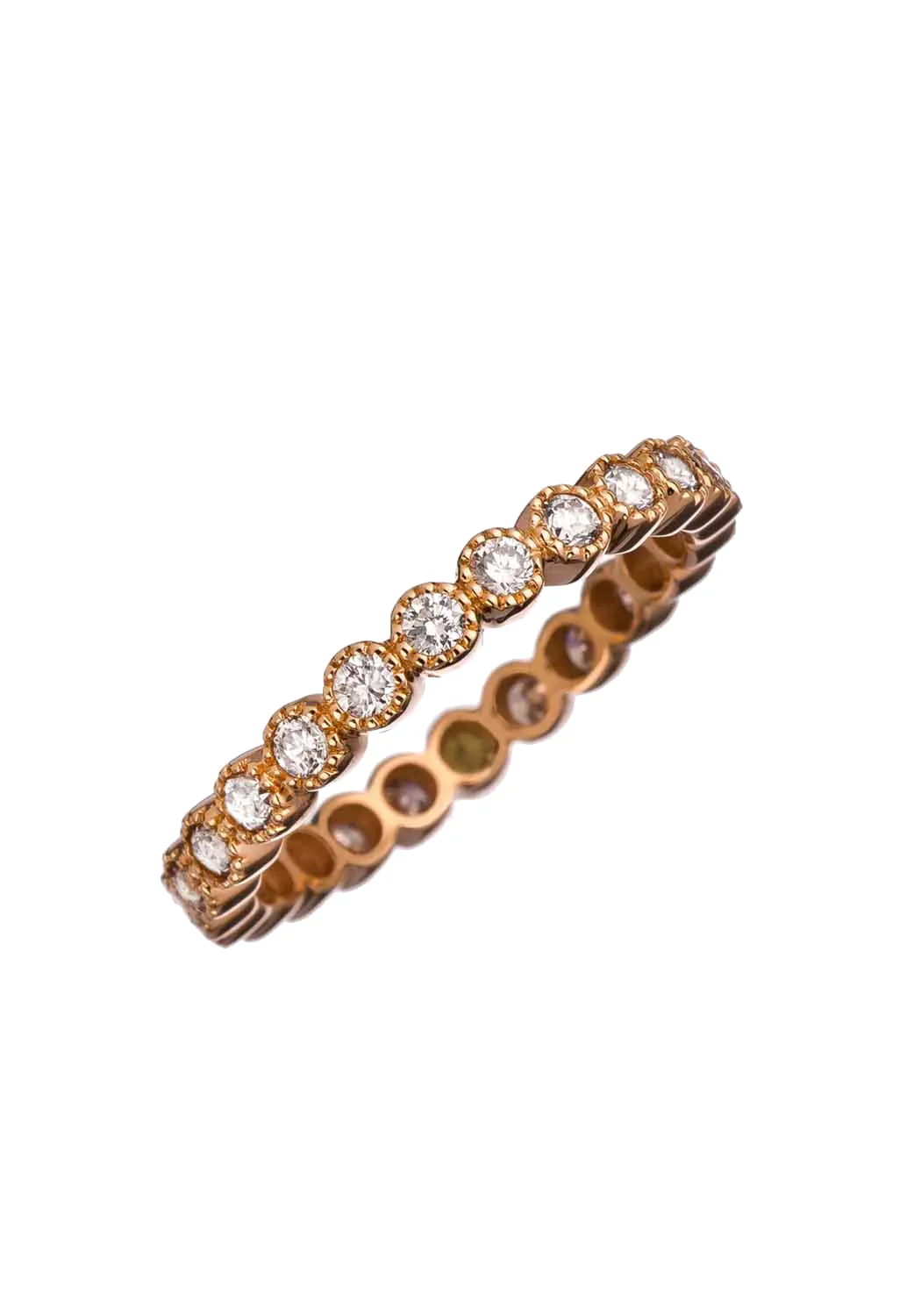 Sethi Couture Bezel 18KRG White Diamond Eternity Band - Image 5