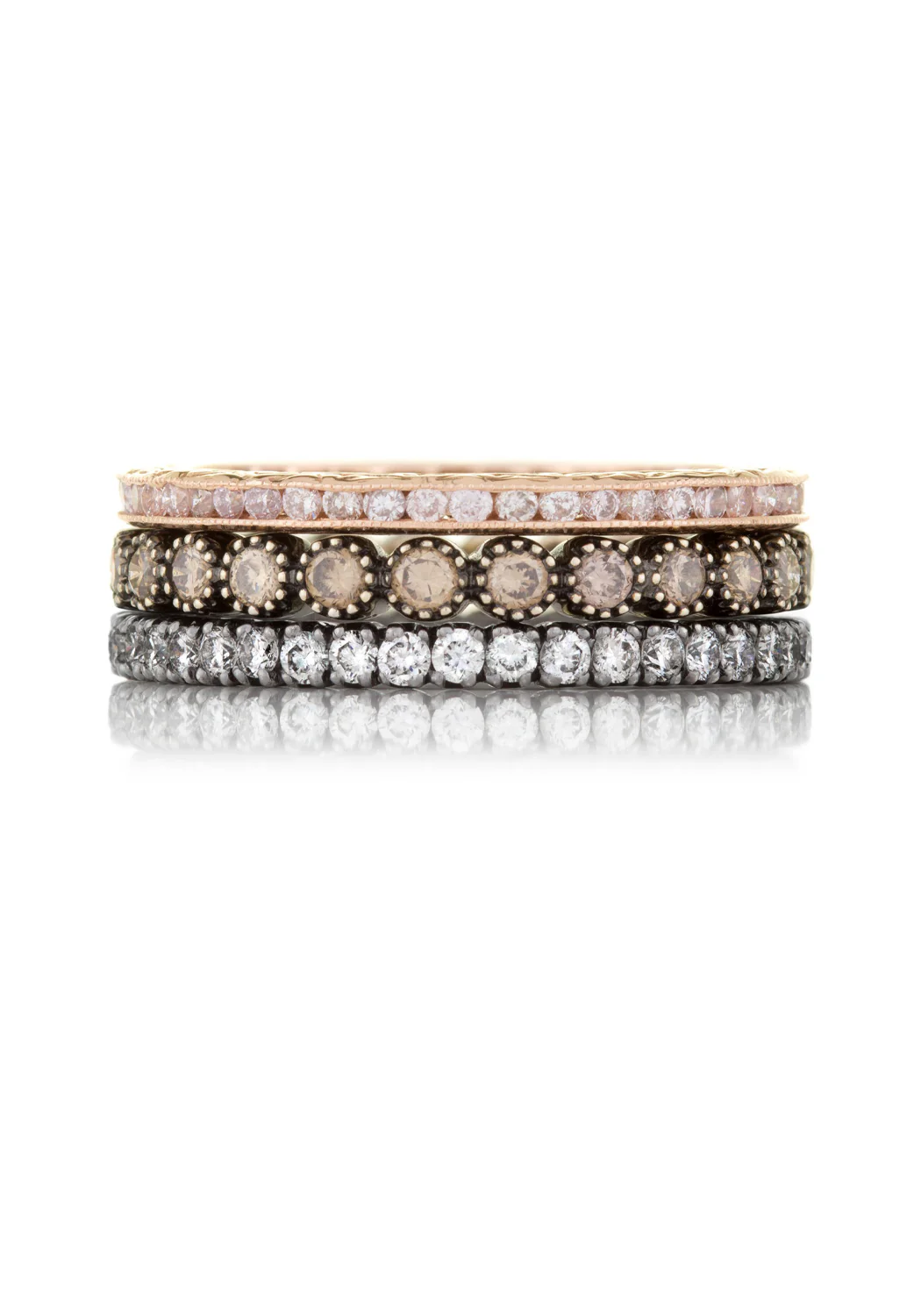 Sethi Couture Channel 18KRG Pink Diamond Eternity Band - Image 6