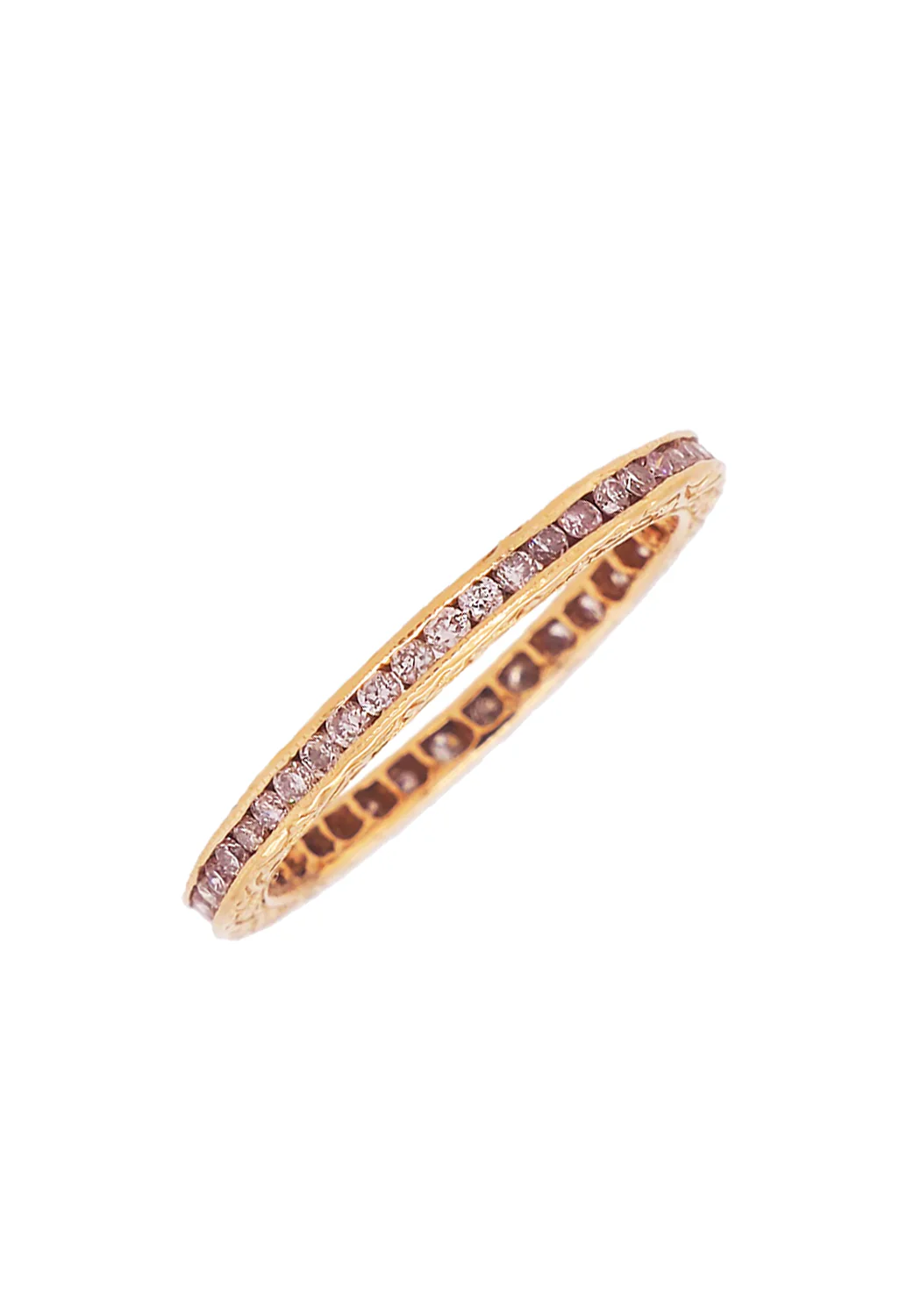 Sethi Couture Channel 18KRG Pink Diamond Eternity Band - Image 7