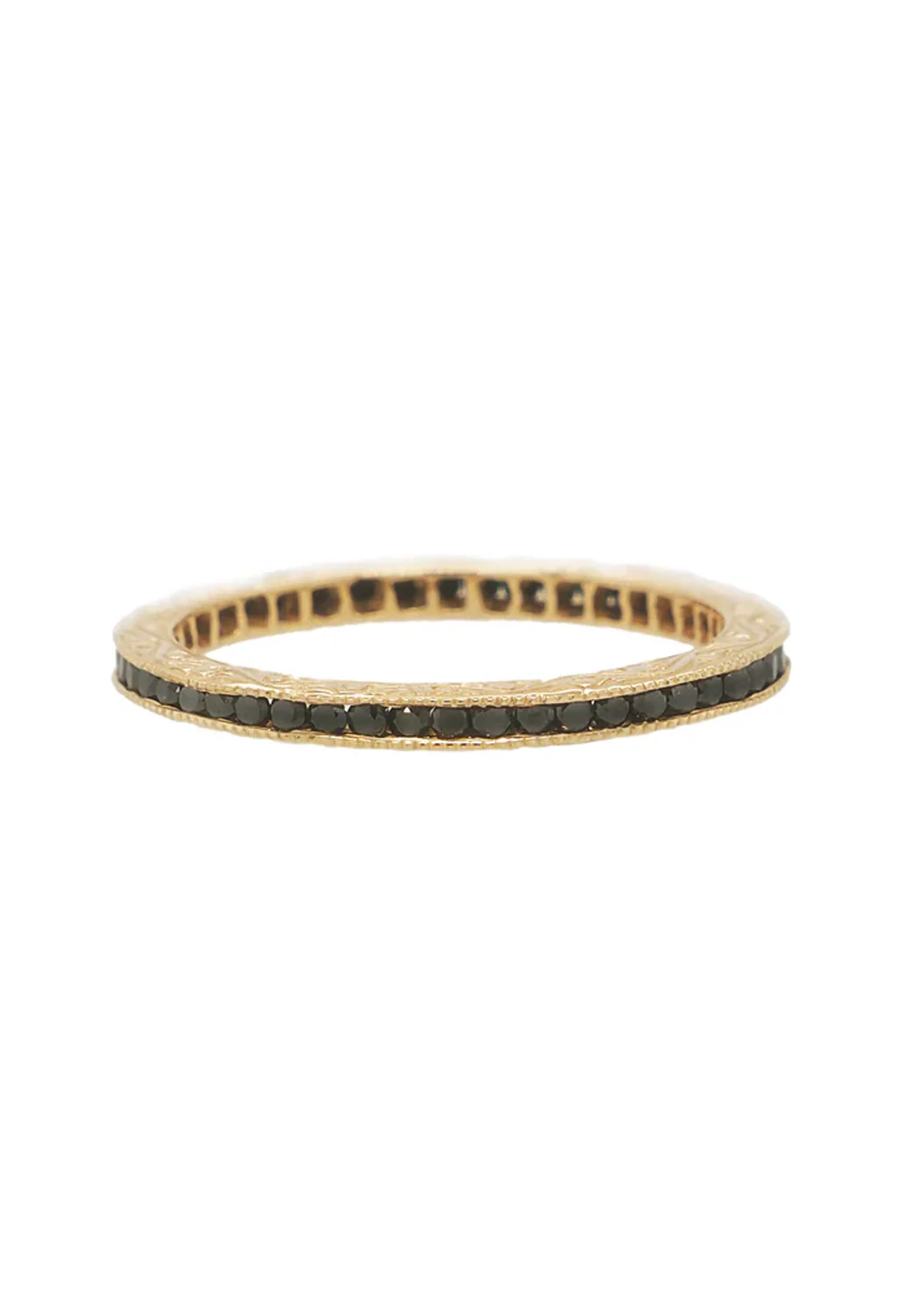 Sethi Couture Channel 18KYG Black Diamond Eternity Band