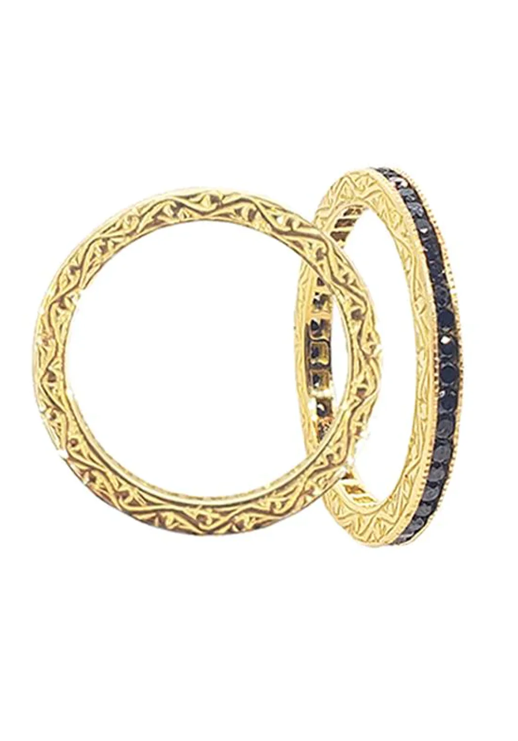Sethi Couture Channel 18KYG Black Diamond Eternity Band - Image 4
