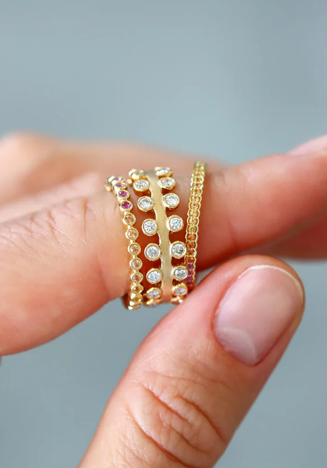 Sethi Couture Mist 18KYG White Diamond Band - Image 2