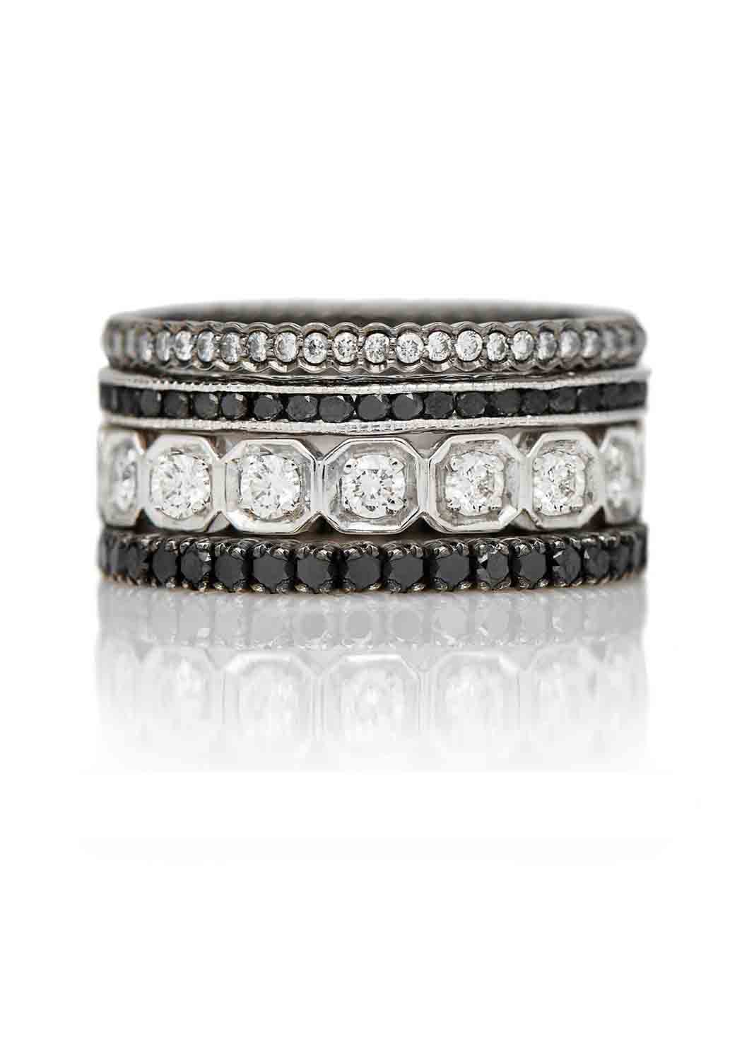Sethi Couture Prong 18KBG Black Diamond Eternity Band - Image 3
