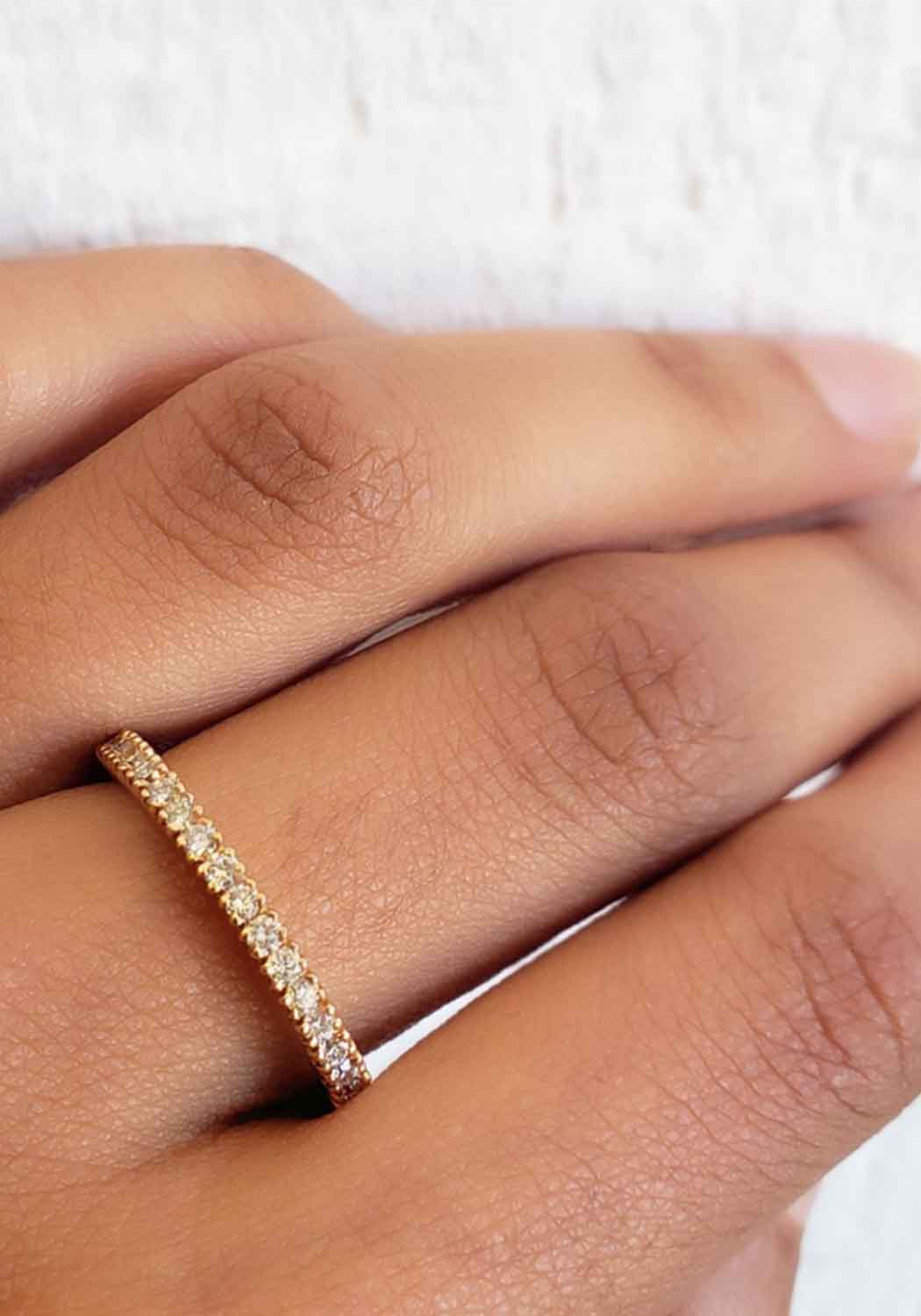 Sethi Couture Prong 18KRG White Diamond Eternity Band - Image 5