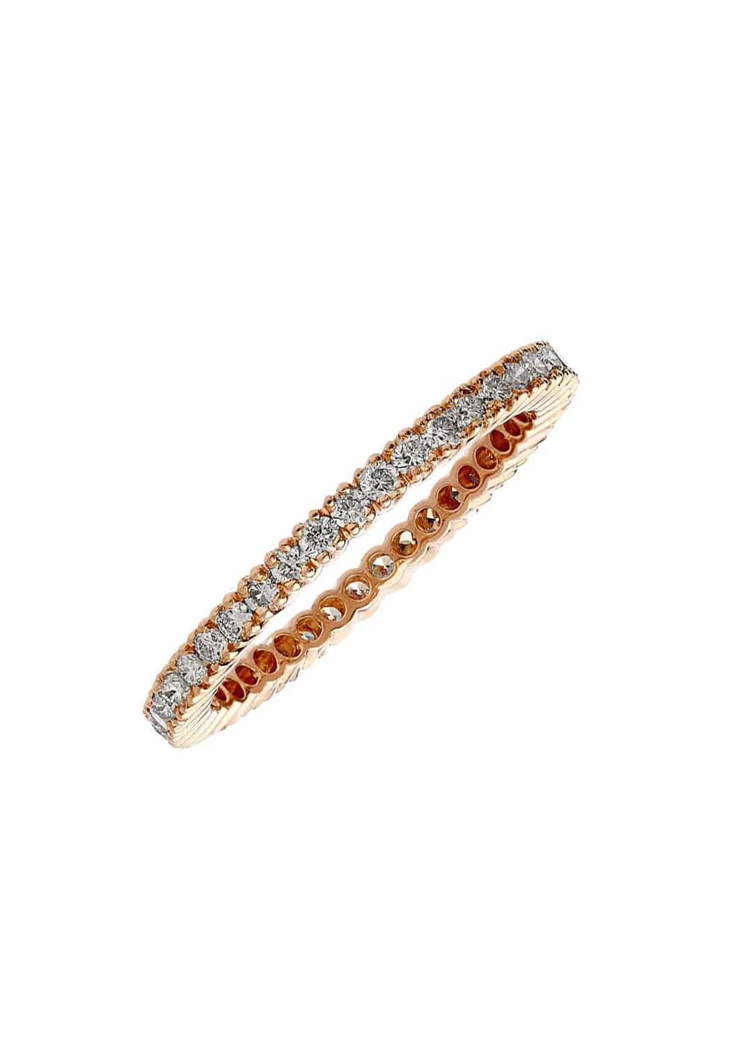 Sethi Couture Prong 18KRG White Diamond Eternity Band - Image 6
