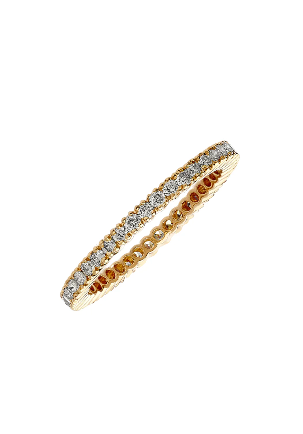 Sethi Couture Prong 18KYG White Diamond Eternity Band - Image 4