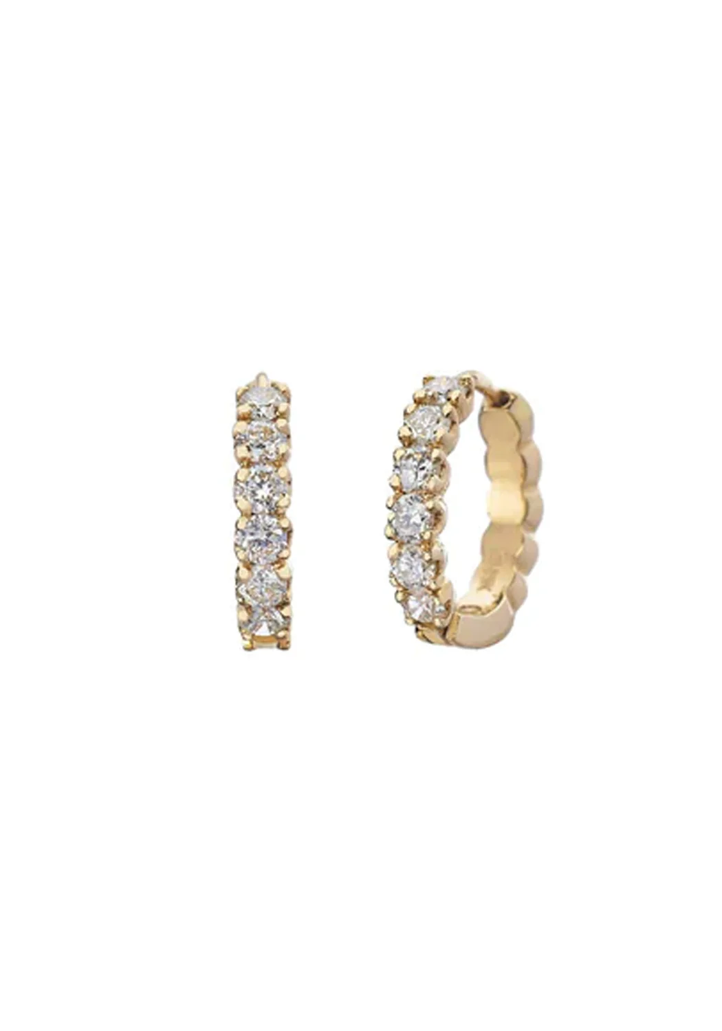 Sethi Couture Zelda 18KYG White Diamond Mini Huggie Hoop Earrings