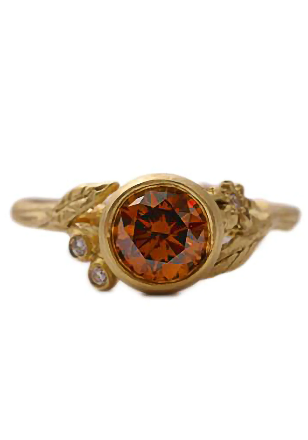 Sofia Kaman Daphne 18KYG Daisy & Twig Cognac Diamond Ring - Image 2