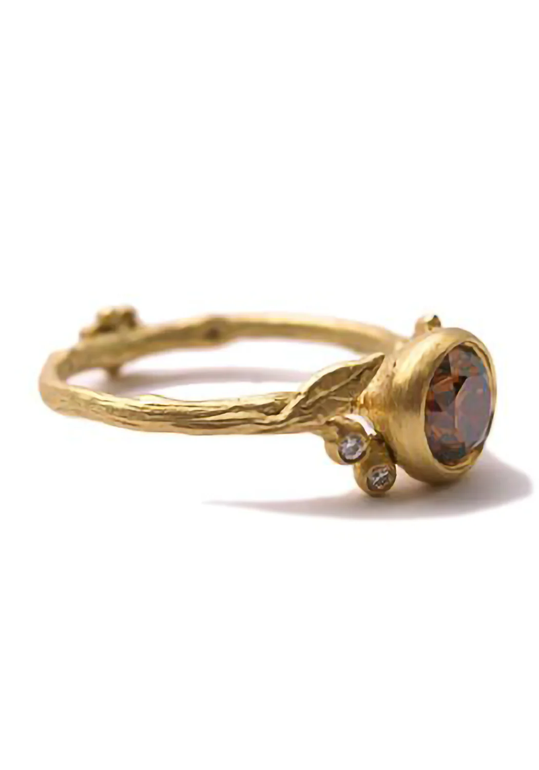 Sofia Kaman Daphne 18KYG Daisy & Twig Cognac Diamond Ring - Image 4