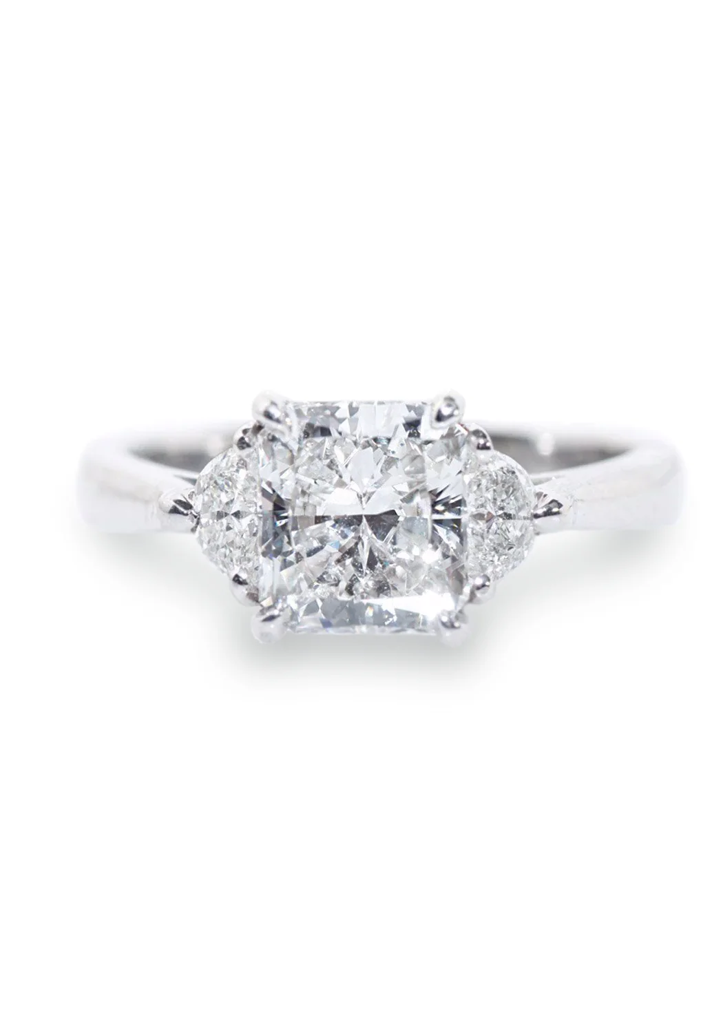 Louis Glick Platinum 2 Carat Starburst Diamond Ring - Image 3