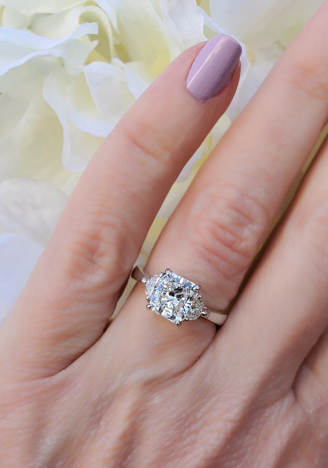 Louis Glick Platinum 2 Carat Starburst Diamond Ring - Image 5