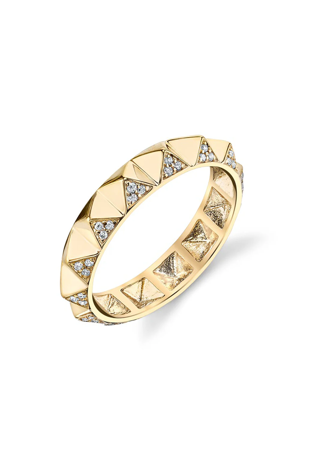 Sydney Evan 14K Yellow Gold Diamond Pyramid Ring