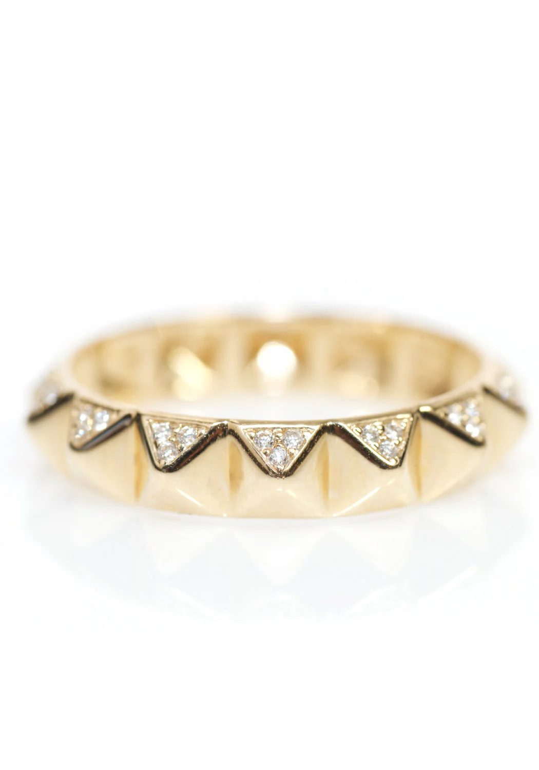 Sydney Evan 14K Yellow Gold Diamond Pyramid Ring - Image 3