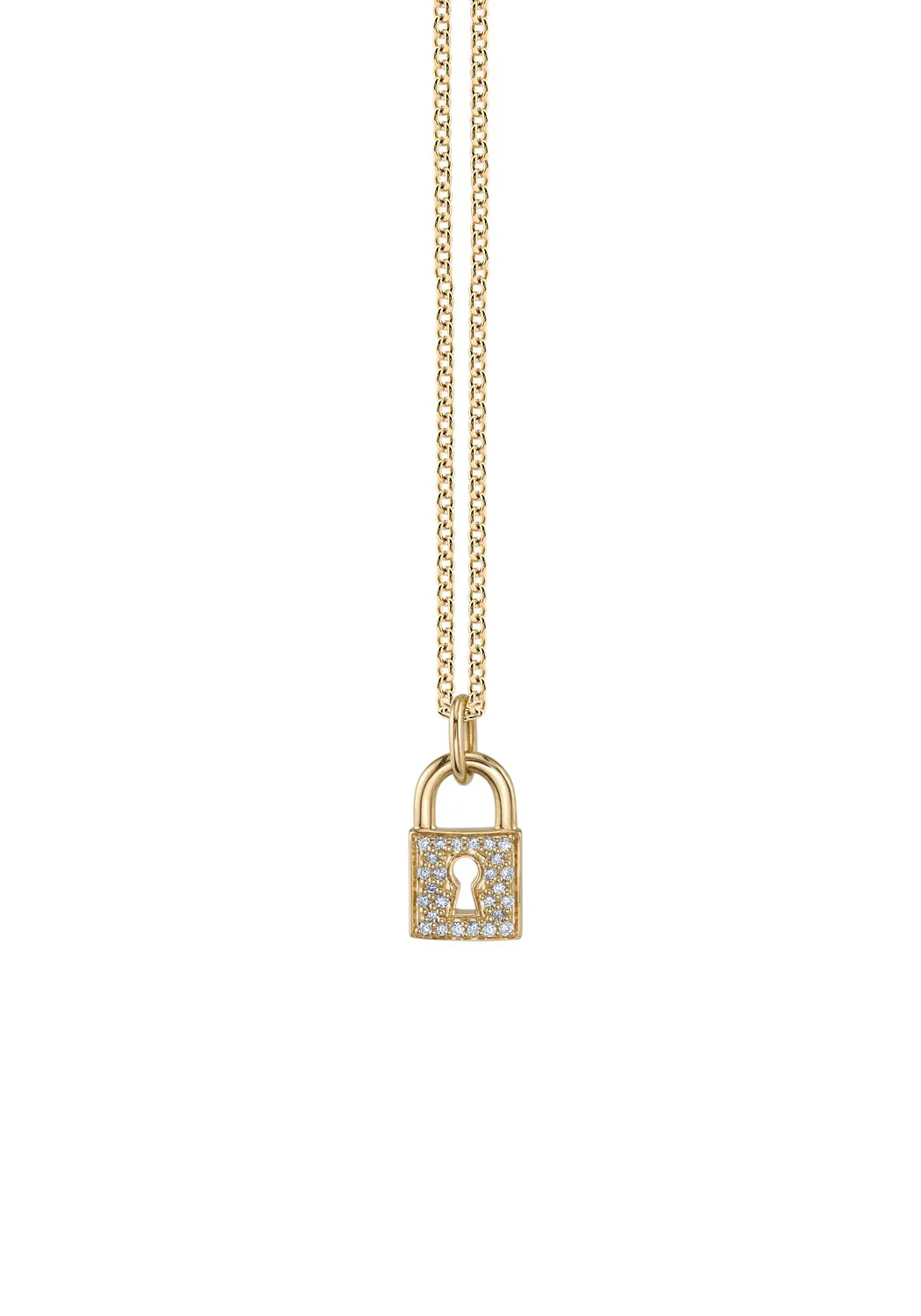 Sydney Evan 14KYG Diamond Love Lock Pendant Necklace