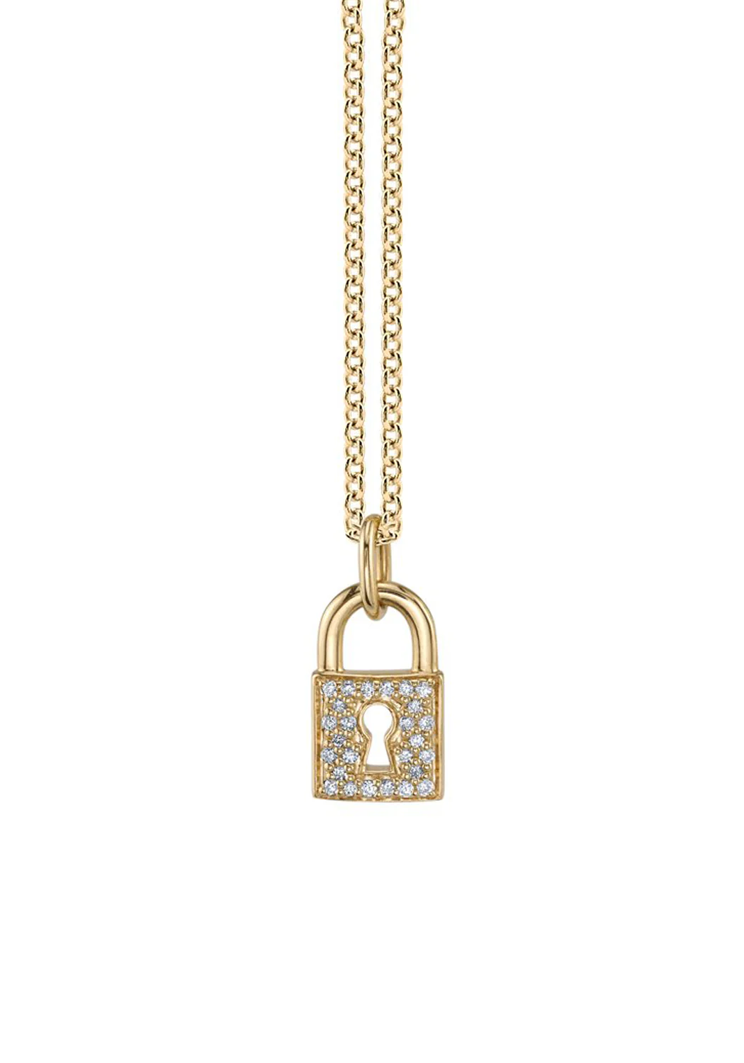 Sydney Evan 14KYG Diamond Love Lock Pendant Necklace - Image 3