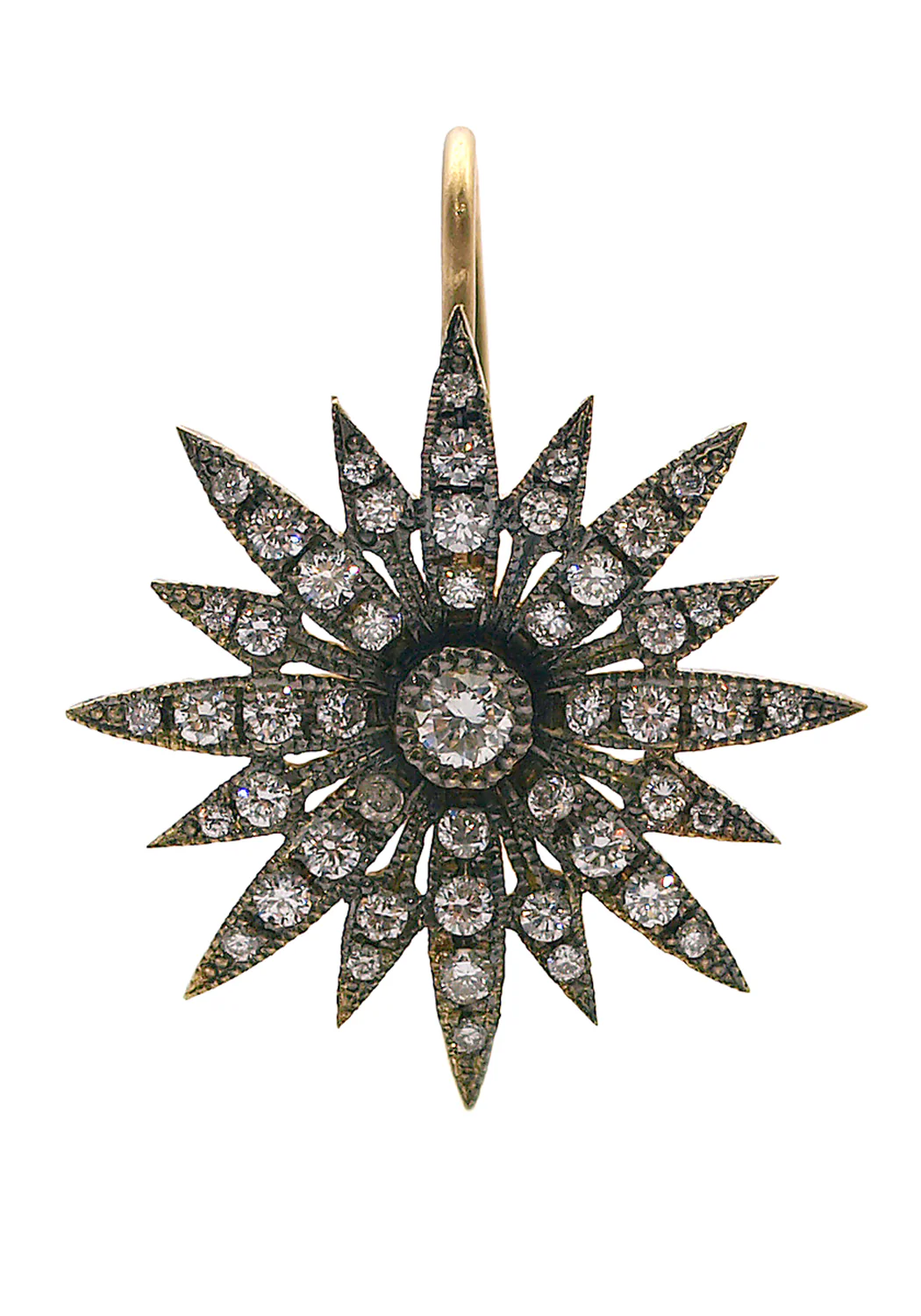 Sylva & Cie 18K Yellow Gold Starburst Diamond Earrings - Image 3