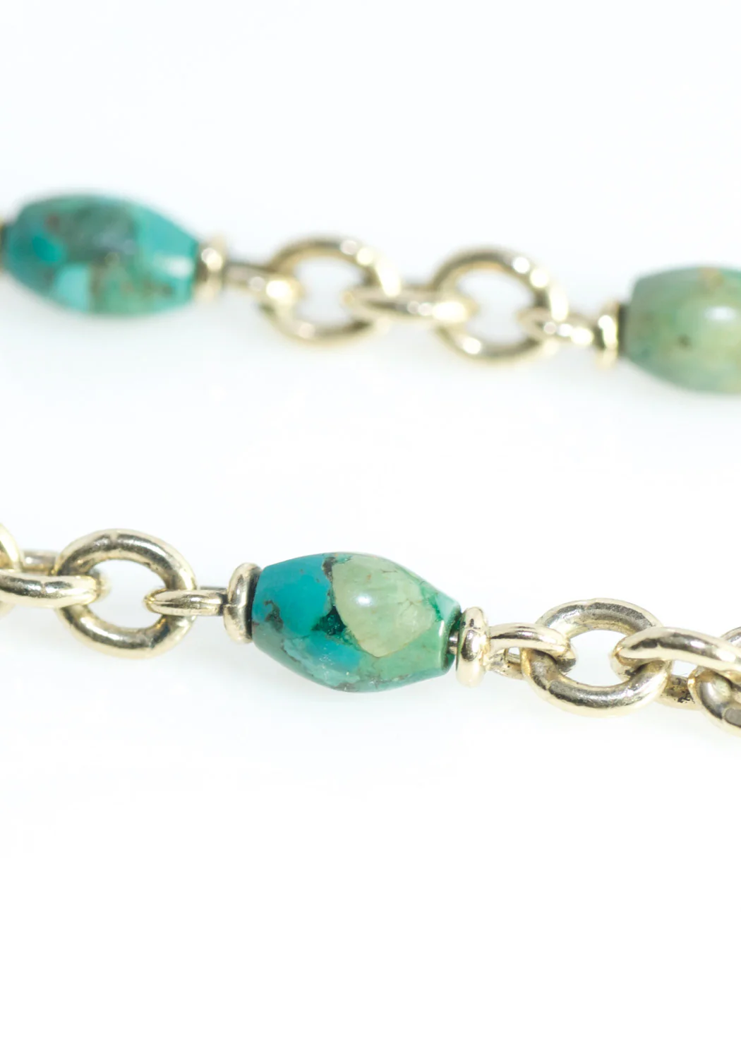 Sylva & Cie 14KYG Green Turquoise Bead Necklace | 30" - Image 3