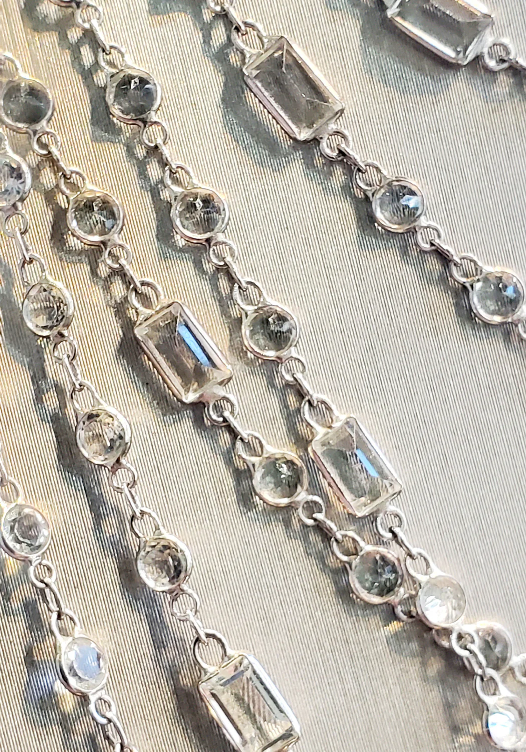 18K White Gold White Topaz Chain Necklace | 91" - Image 3