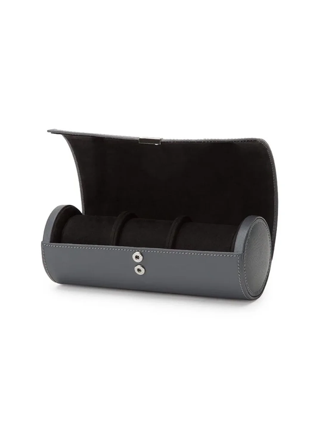 Wolf Howard Grey Leather Triple Watch Roll - Image 2